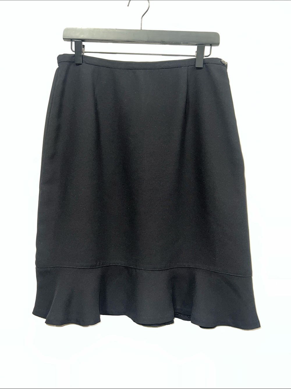 Karen Scott Black A-Line Skirt with Ruffle Hem